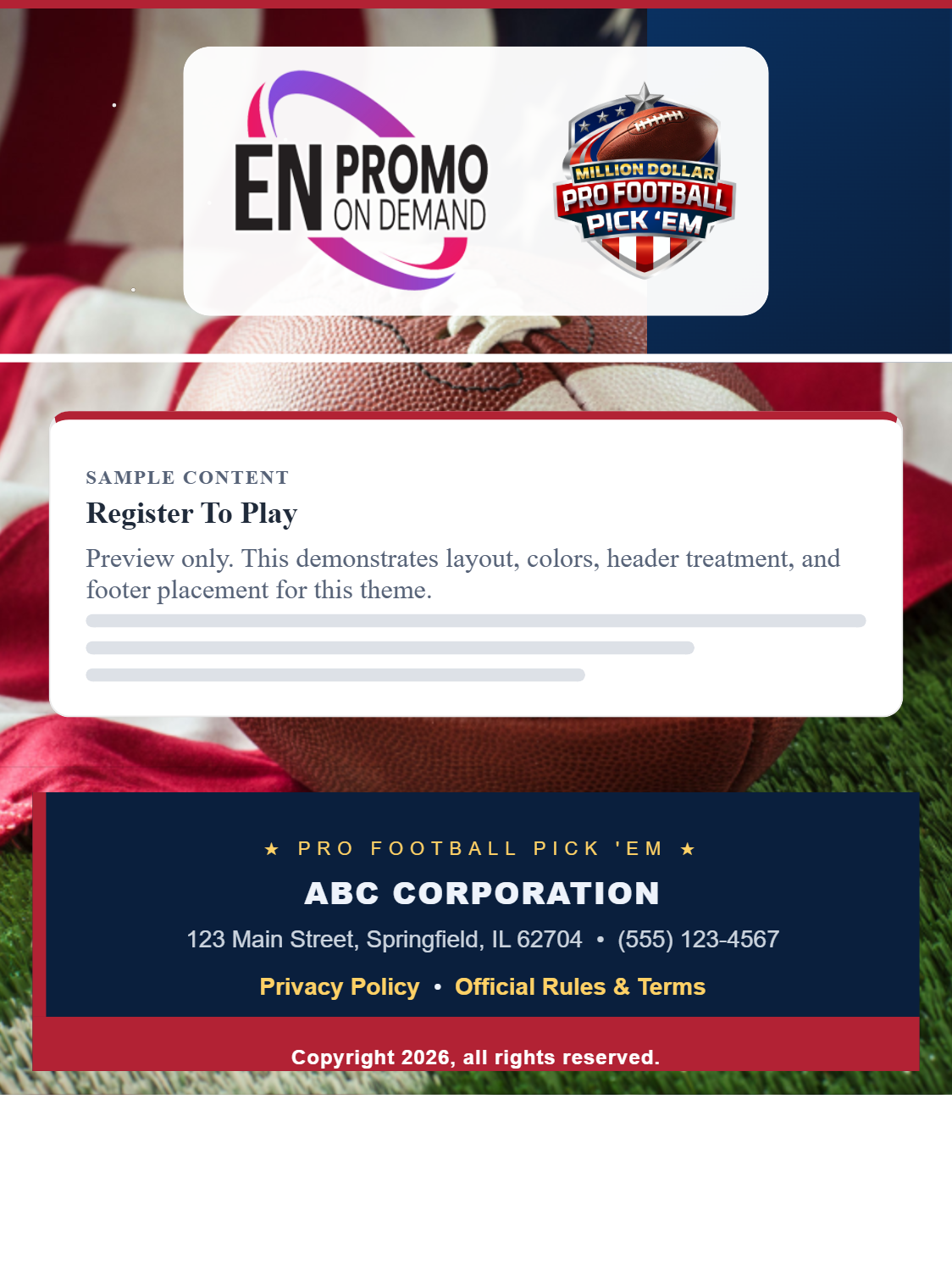 Star-Spangled sample layout